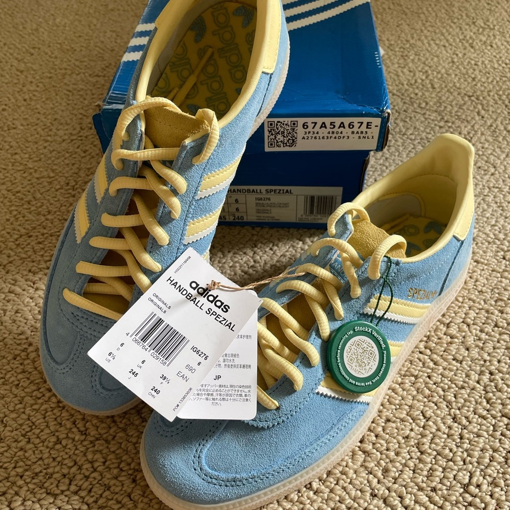 Adidas Spezial Light Blue and Yellow Sneakers